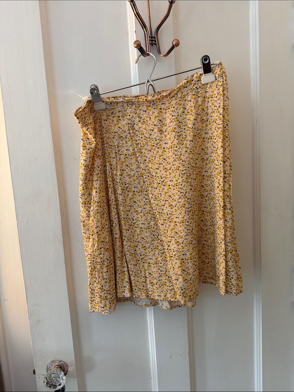 Yellow Floral Midi Skirt - Lightweight Summer Style